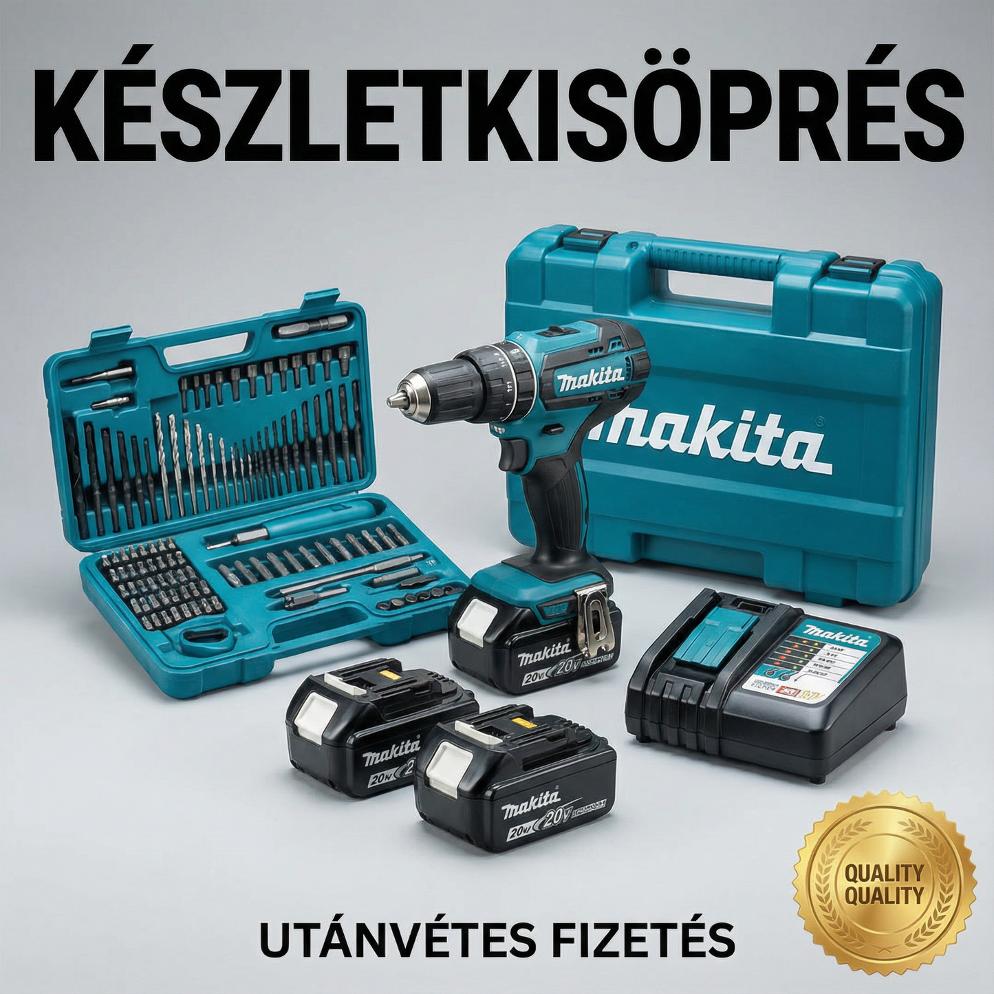 MKT Akkus fúrócsavarozó | Teljes Készlet + 2 Akkumulátor + 26 Tartozék