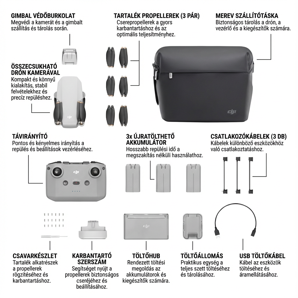 DJl Mini prémium drón 4K kamerával és távirányítóval